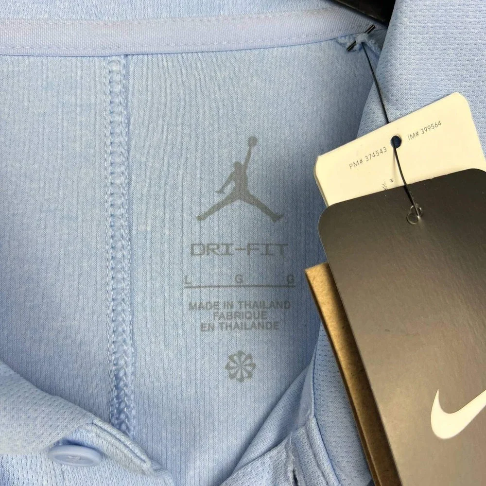 Air Jordan Michigan Wolverines Dri-FIT Polo Shirt Men Large Blue Jumpman New L